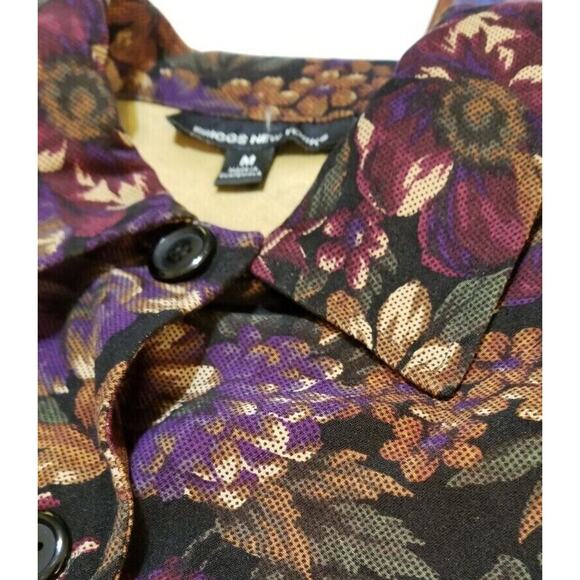 VTG-Briggs New York -Long Sleeve Women's Blazer Jacket Floral Button Up Size M - Picture 3 of 6
